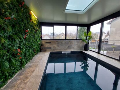 Veranda couverture piscine vue interieure - Draveil